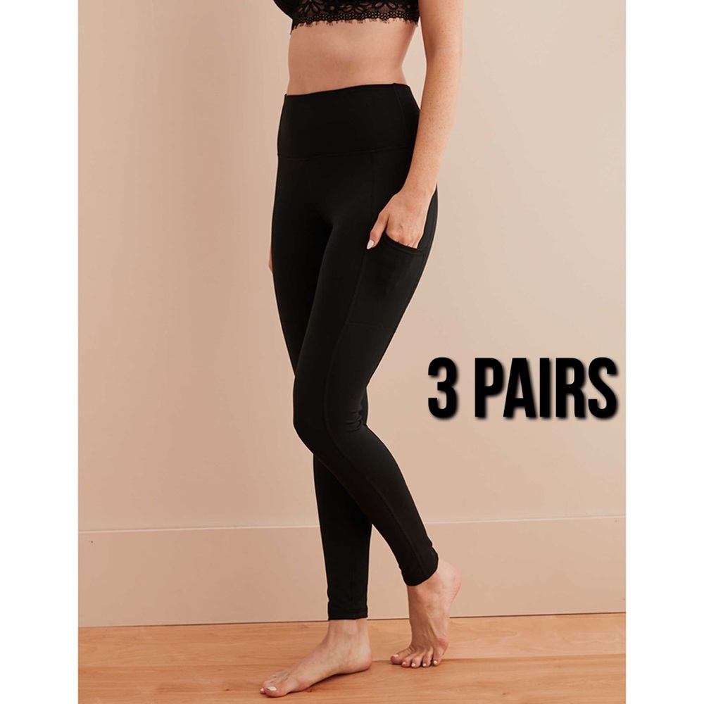 3 PAIRS aerie play high waist pocket leggings